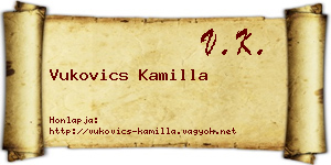 Vukovics Kamilla névjegykártya