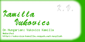 kamilla vukovics business card